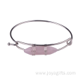 Wholesale Natural Rose Quartz Stone Healing Hexagon Bangle